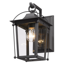 Golden 4305-OWM NB-CLR - Wry Lighting Brigham 1-light Outdoor Wall in Natural Black