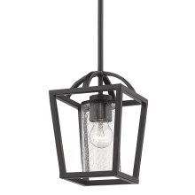 Golden 4309-M1L BLK-BLK-SD - Golden Lighting Mercer 1-light Pendant in Matte Black