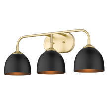 Golden 6956-BA3 OG-BLK - Yep by Golden Lighting Zoey 3-light Vanity in Olympic Gold and Matte Black shade