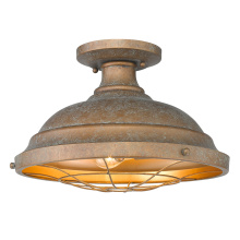 Golden 7312-SF CP - Golden Lighting Bartlett 2-light Semi-Flush Mount in Copper Patina