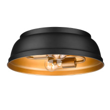 Golden 7313-FM BLK - Golden Lighting Rebel 2-light Flush Mount in Matte Black