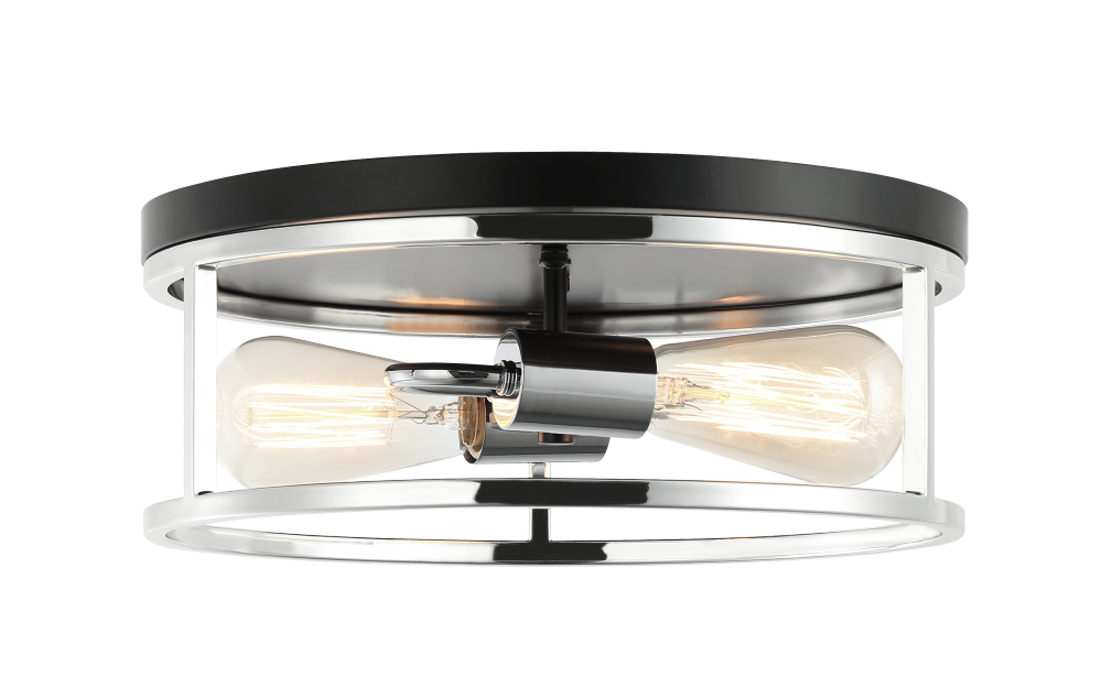 Clarke Black + Chrome Flush Mounts