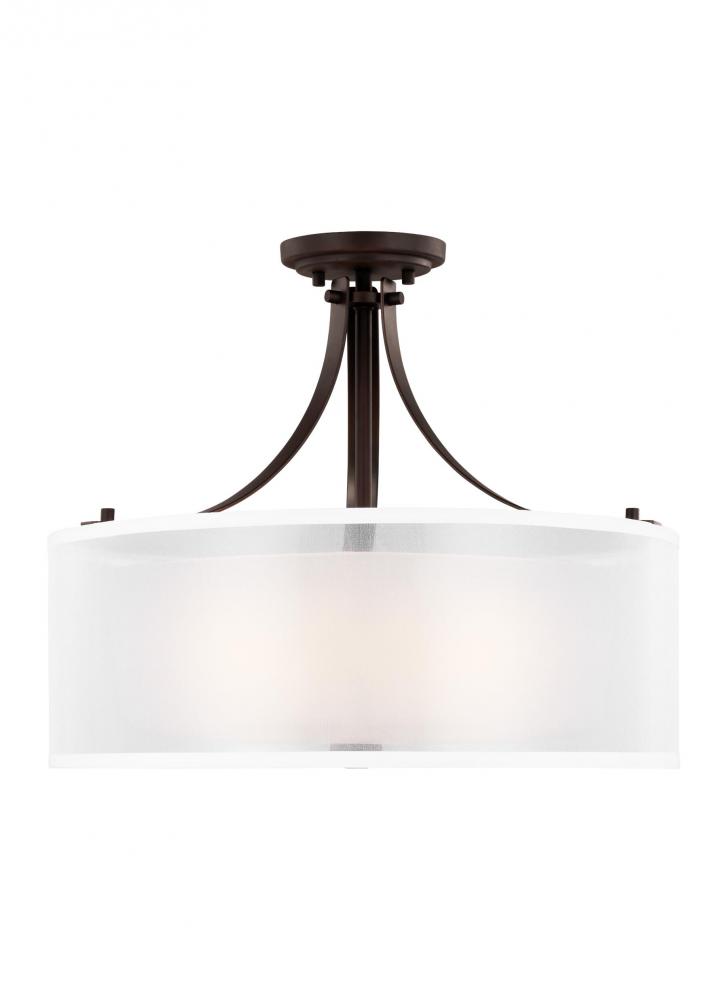 Elmwood Park Three Light Semi-Flush Mount