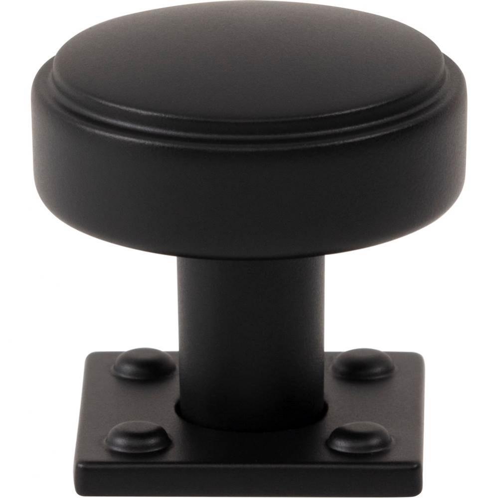 Benning Knob With Backplate 1 1/4 Inch (1 Inch Backplate) Matte Black