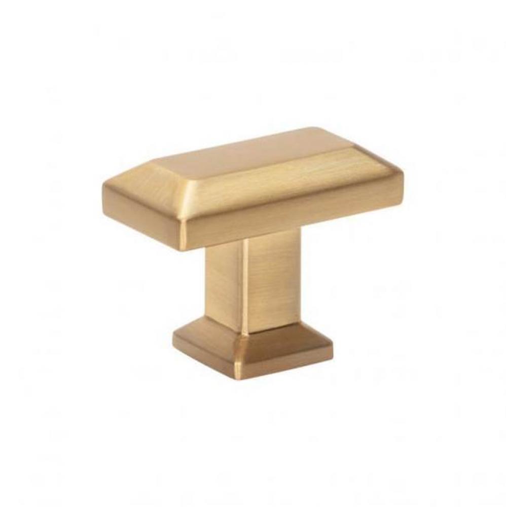 Sweetbriar Lane Rectangle Knob 1 3/8 Inch Warm Brass