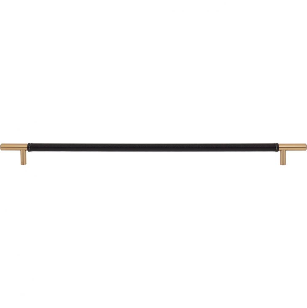 Zanzibar Black Appliance Pull 17 Inch (c-c) Leather Brushed Nickel
