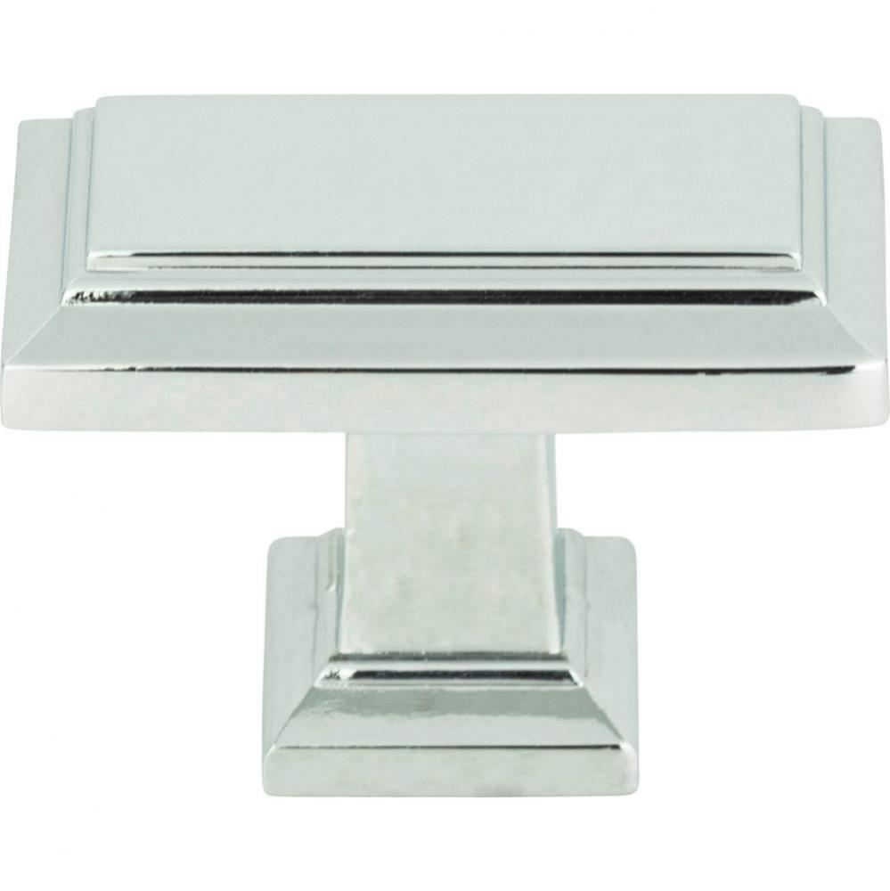 Sutton Place Rectangle Knob 1 7/16 Inch Polished Chrome