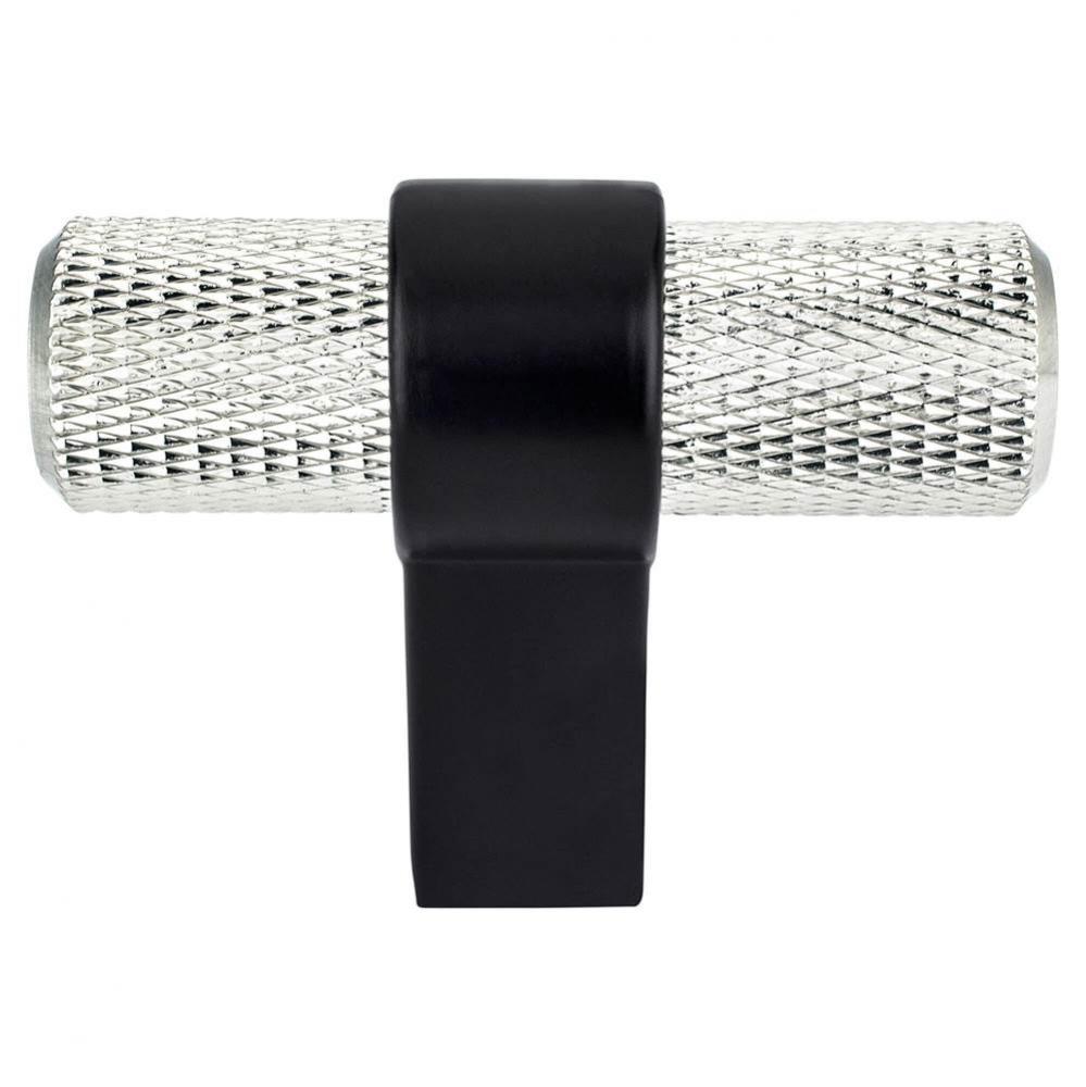 Radial Reign Brushed Nickel Bar and Matte Black Post Knob