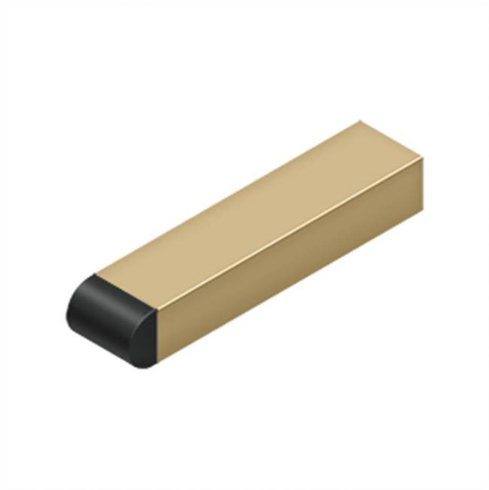 4&apos;&apos; Contemporary Half-Cylinder Tip Baseboard Bumper, Solid Brass