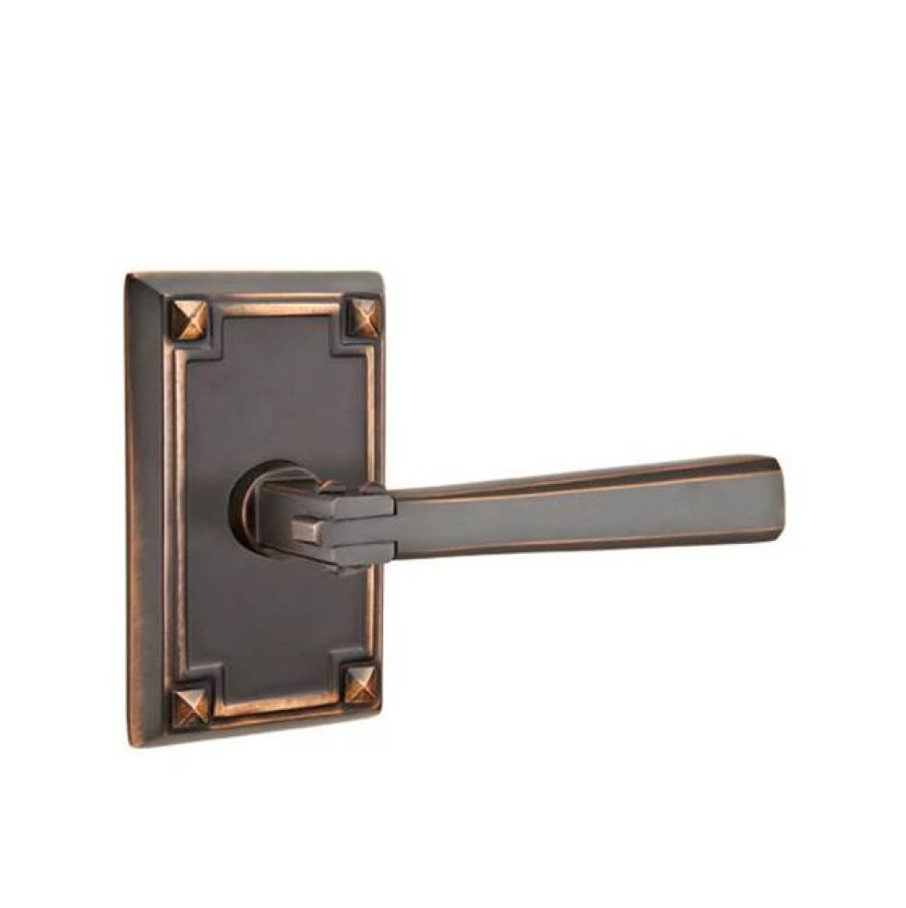 Privacy, Arts and Crafts Rectangular Rosette, Arts and Crafts Lever, RH, US10B