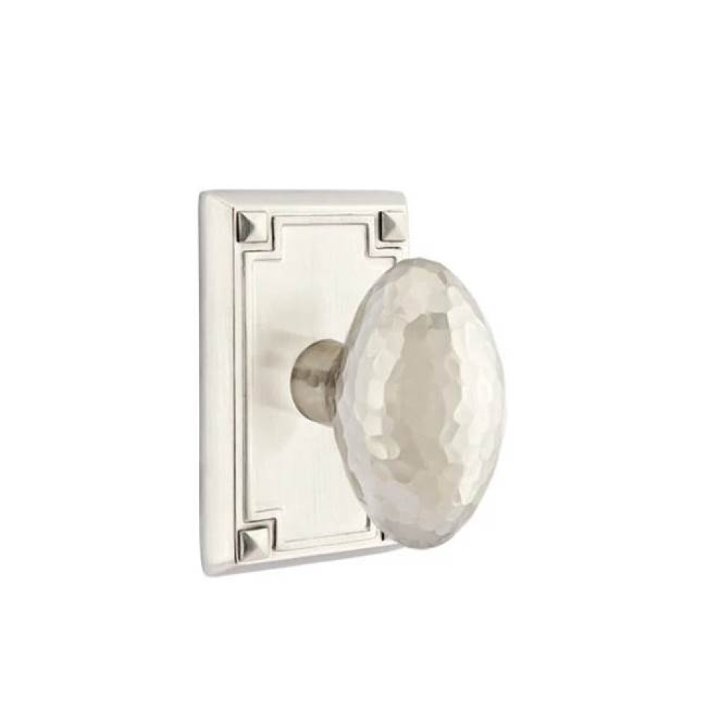 Privacy, Arts and Crafts Rectangular Rosette, Hammered Egg Knob, US15
