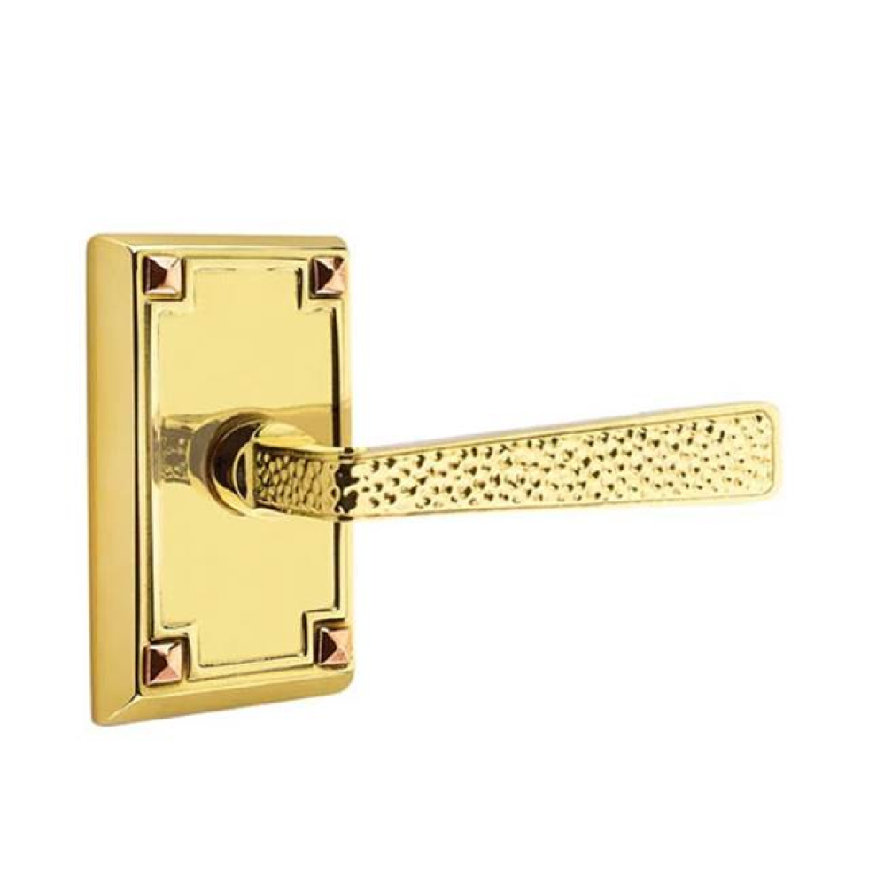 Privacy, Arts and Crafts Rectangular Rosette, Hammered Lever, LH, US3NL