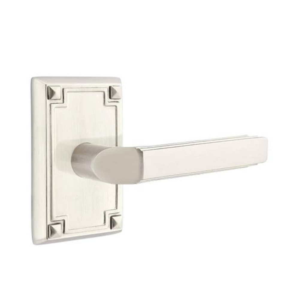 Privacy, Arts and Crafts Rectangular Rosette, Milano Lever, RH, US15