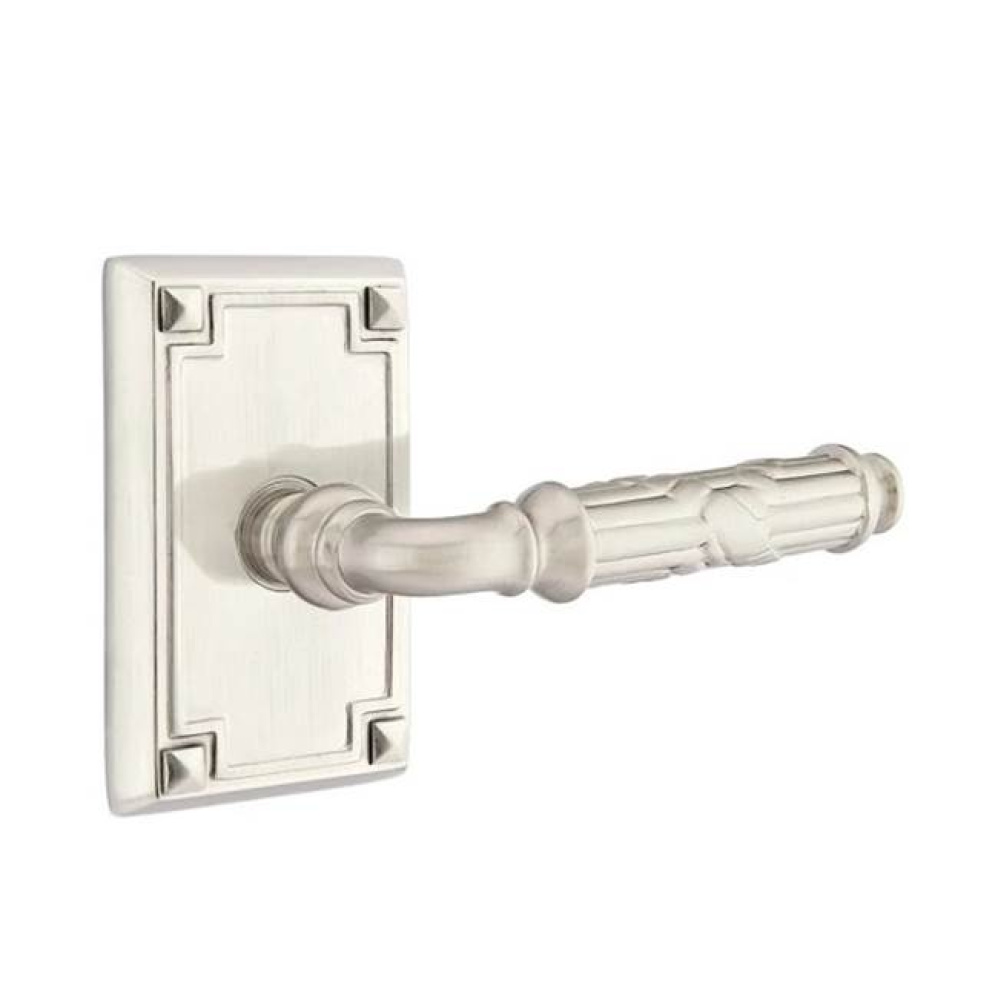 Privacy, Arts and Crafts Rectangular Rosette, Ribbon and Reed Lever, RH, US15