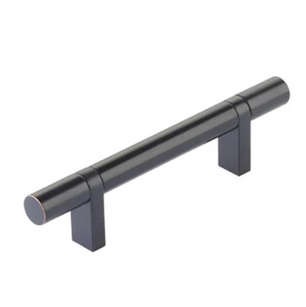Select Cabinet Pull 3-1/2'' C-C, Rectangular Bar Stem Satin Copper, Smooth Bar US10B