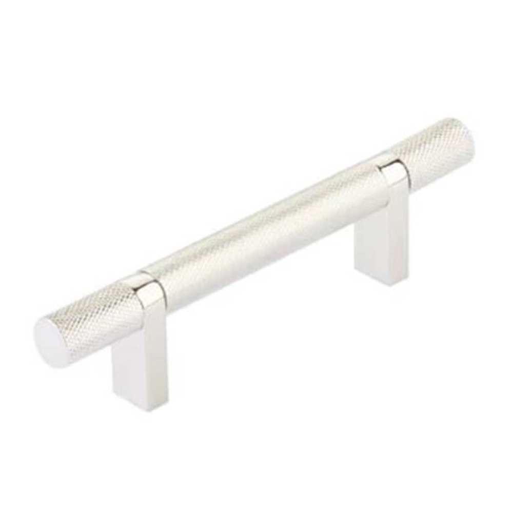 Select Cabinet Pull 3-1/2'' C-C, Rectangular Bar Stem US19, Knurled Bar US14
