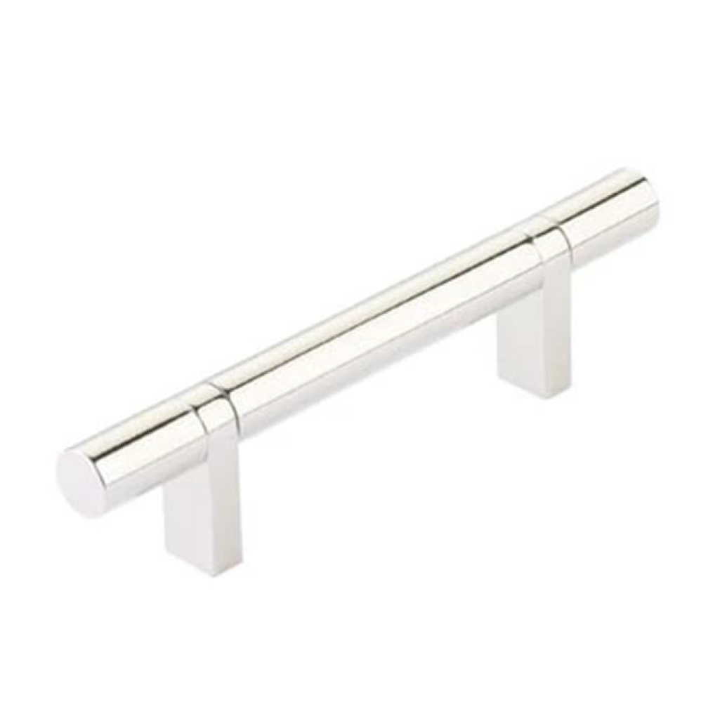 Select Cabinet Pull 3-1/2'' C-C, Rectangular Bar Stem Satin Copper, Smooth Bar US14