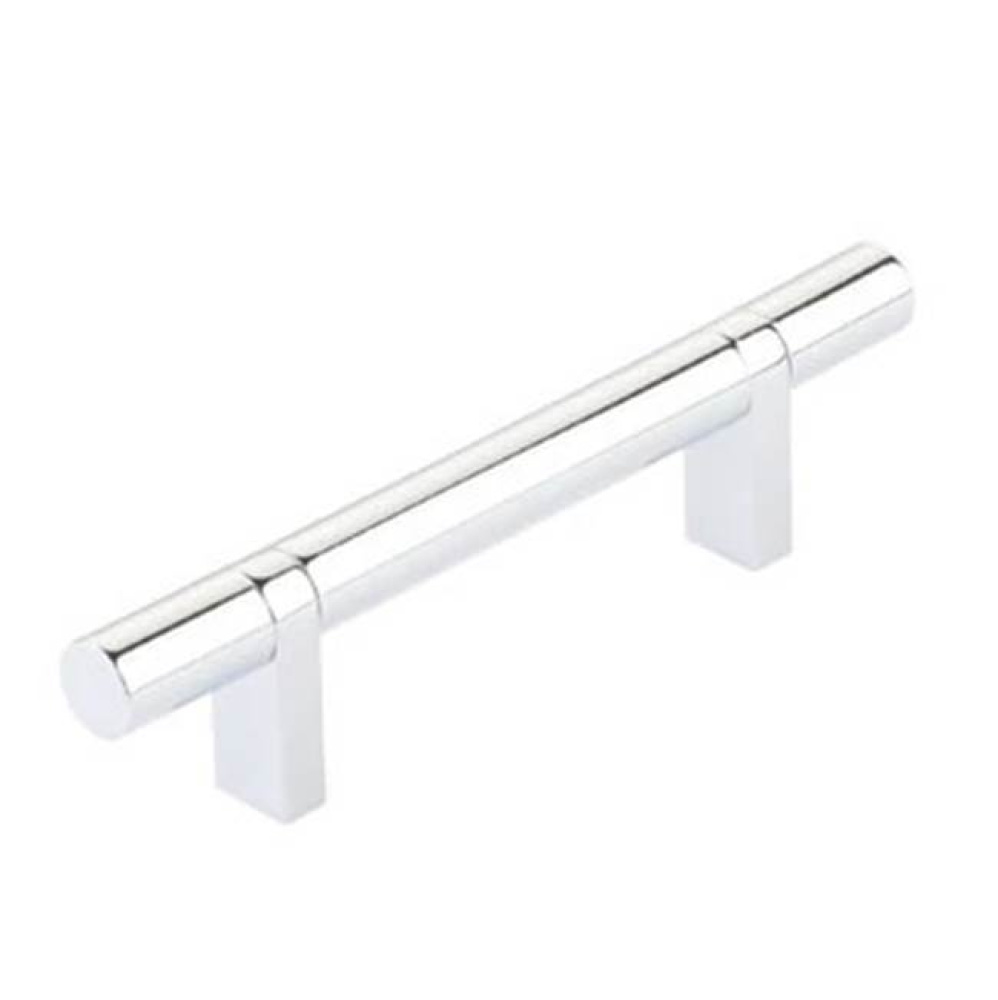 Select Cabinet Pull 3-1/2'' C-C, Rectangular Bar Stem US26, Smooth Bar US26