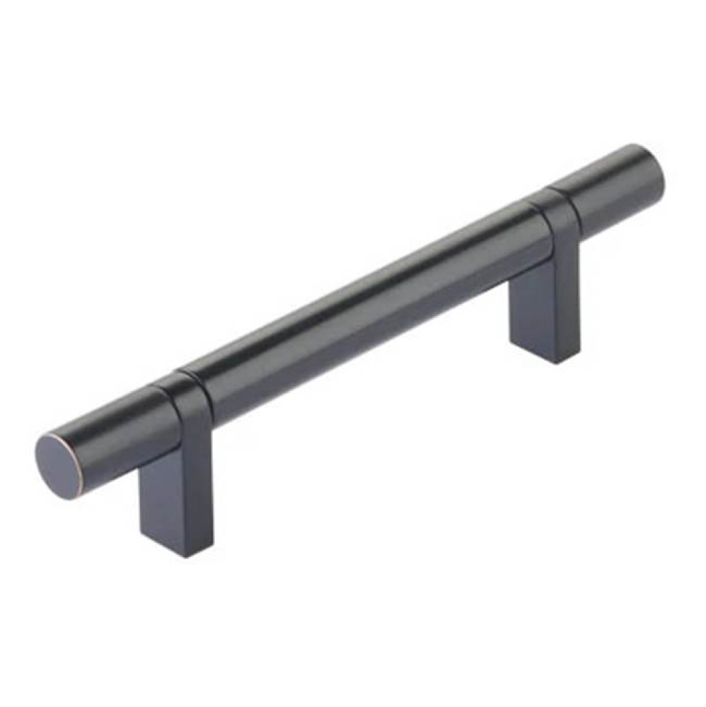 Select Cabinet Pull 4'' C-C, Rectangular Bar Stem Satin Copper, Smooth Bar US10B