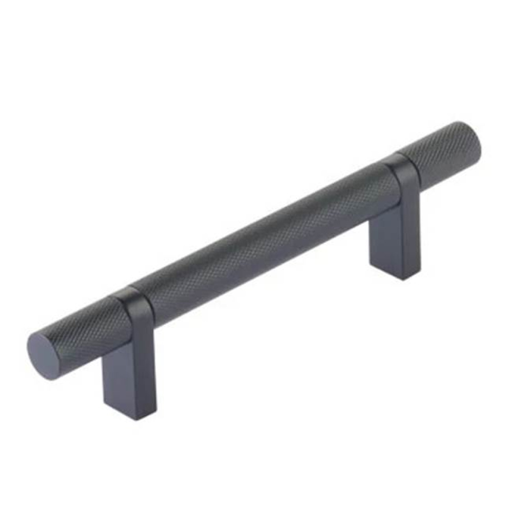 Select Cabinet Pull 4'' C-C, Rectangular Bar Stem US19, Knurled Bar US19