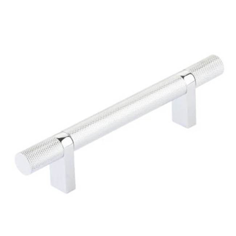 Select Cabinet Pull 4'' C-C, Rectangular Bar Stem US19, Knurled Bar US26