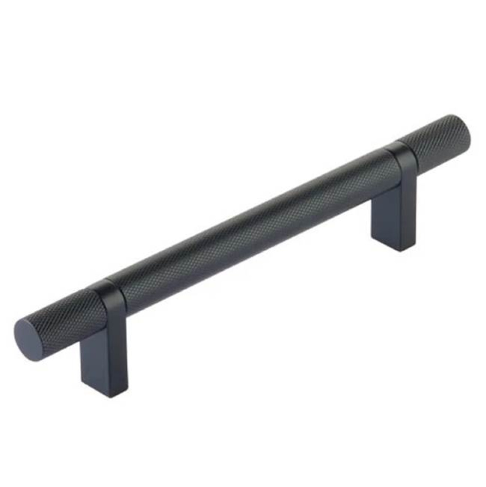 Select Cabinet Pull 5'' C-C,  Rectangular Bar Stem Satin Copper, Knurled Bar US19