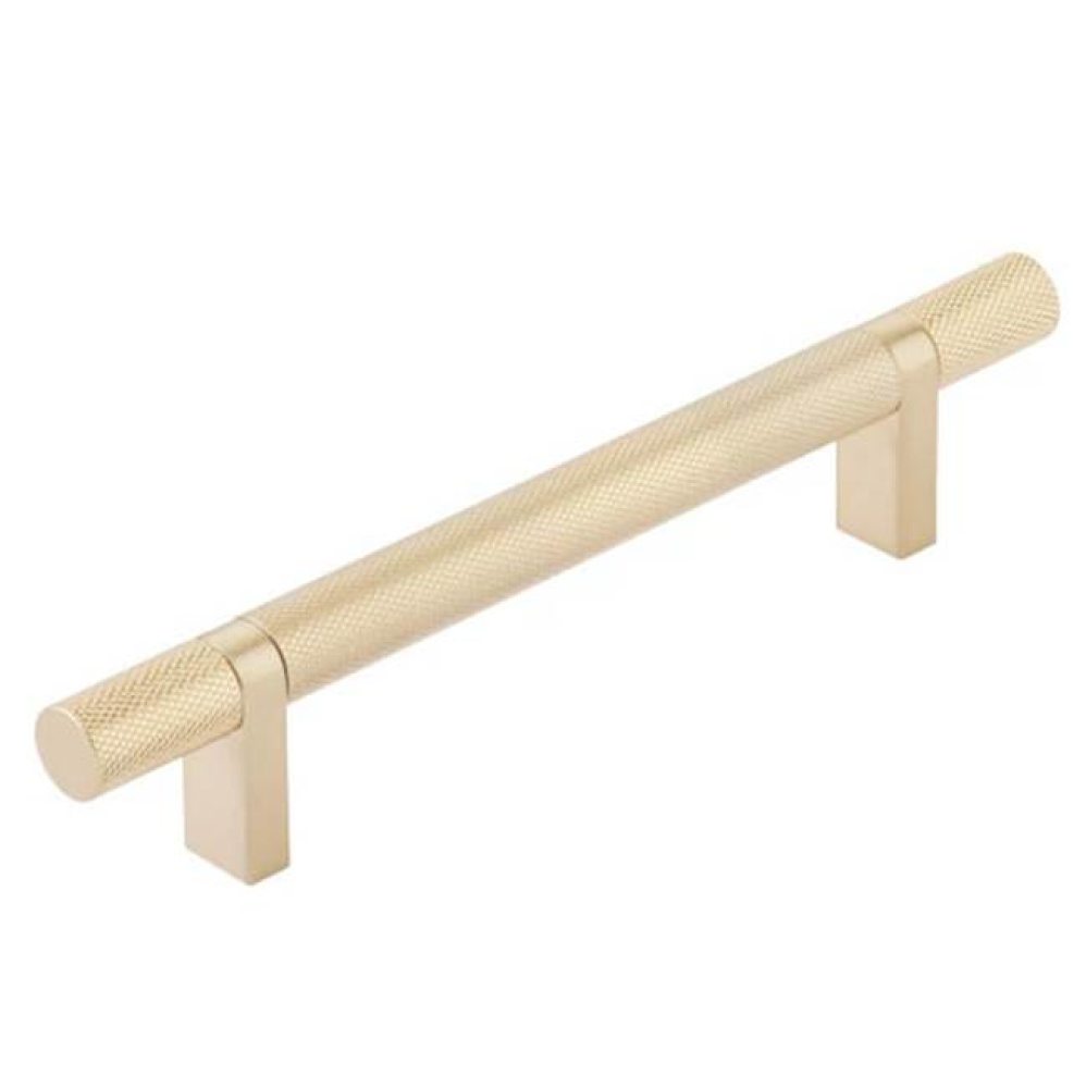 Select Cabinet Pull 5'' C-C,  Rectangular Bar Stem US26, Knurled Bar US4
