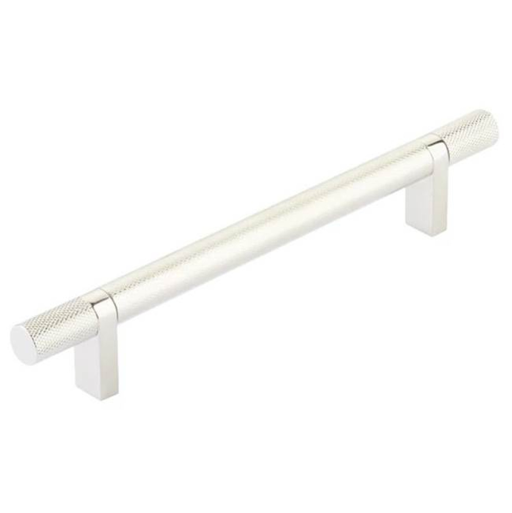 Select Cabinet Pull 6'' C-C,  Rectangular Bar Stem Satin Copper, Knurled Bar US14