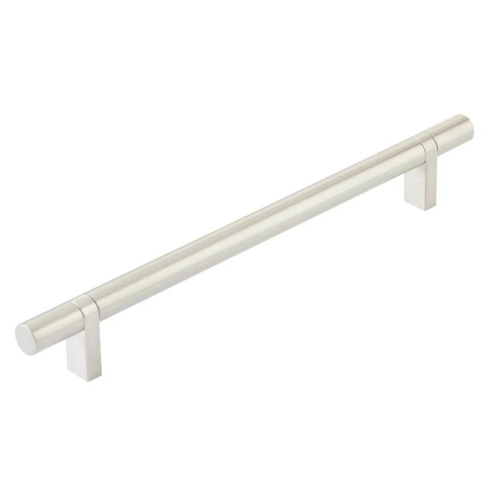 Select Cabinet Pull 8'' C-C, Rectangular Bar Stem Satin Copper, Smooth Bar US15