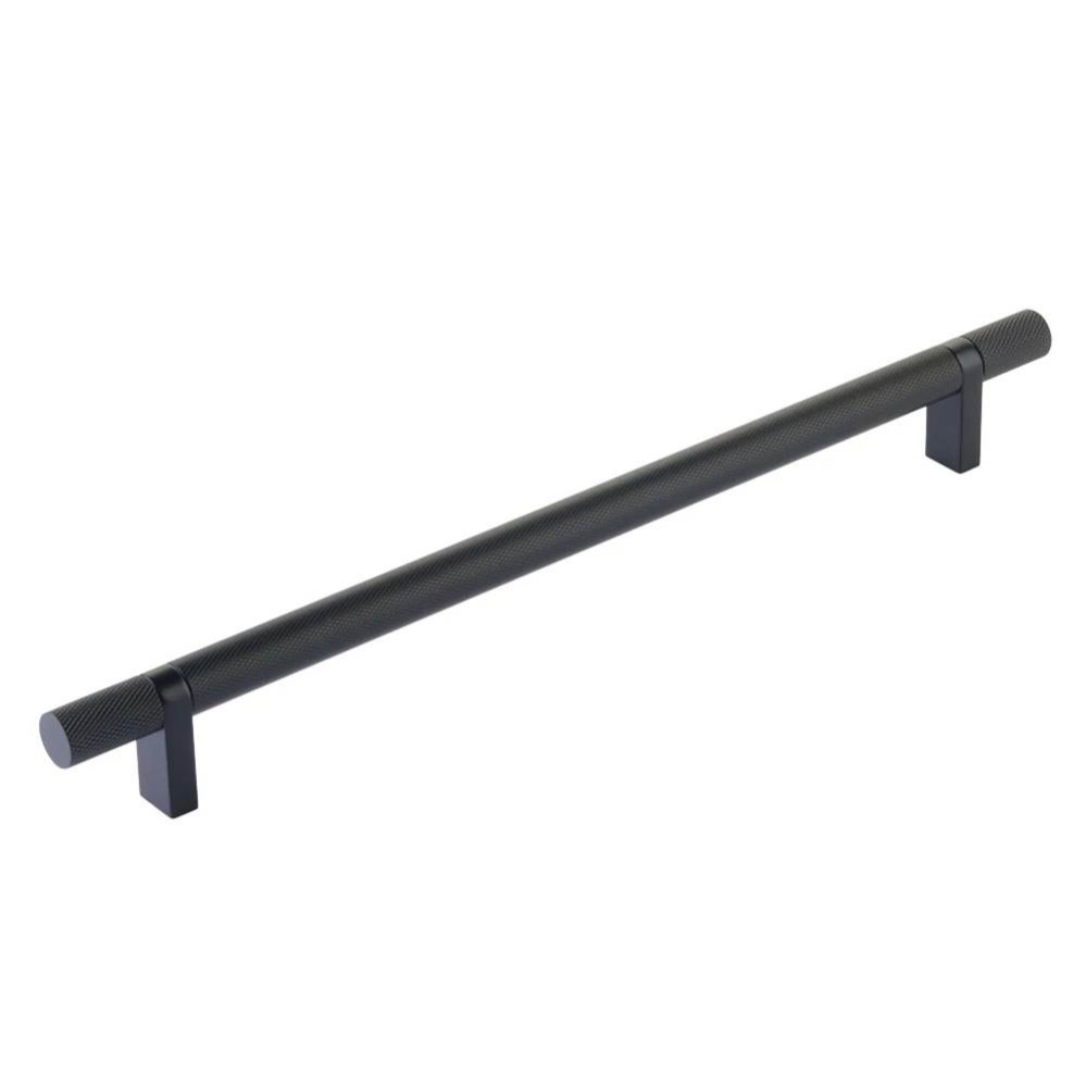 Select Cabinet Pull 10&apos;&apos; C-C, Rectangular Bar Stem US19, Knurled Bar US19