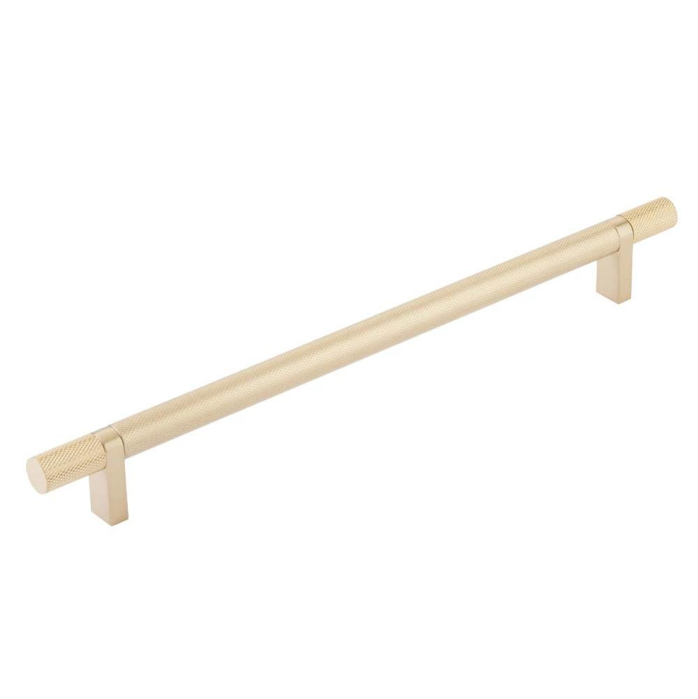 Select Cabinet Pull 10'' C-C, Rectangular Bar Stem Satin Copper, Knurled Bar US4