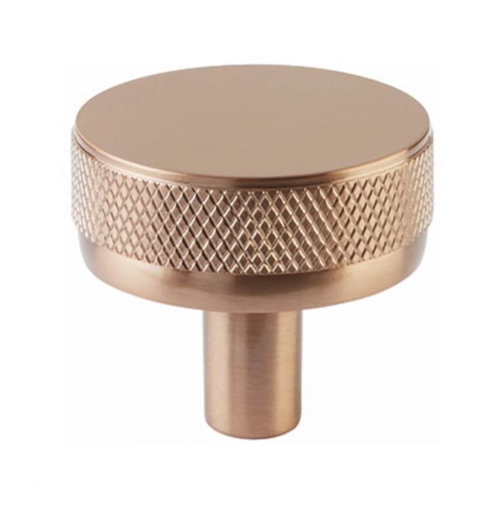 SELECT Cabinet Knob 1-1/4&apos;&apos;, Conical Stem Satin Copper, Knurled Knob US14