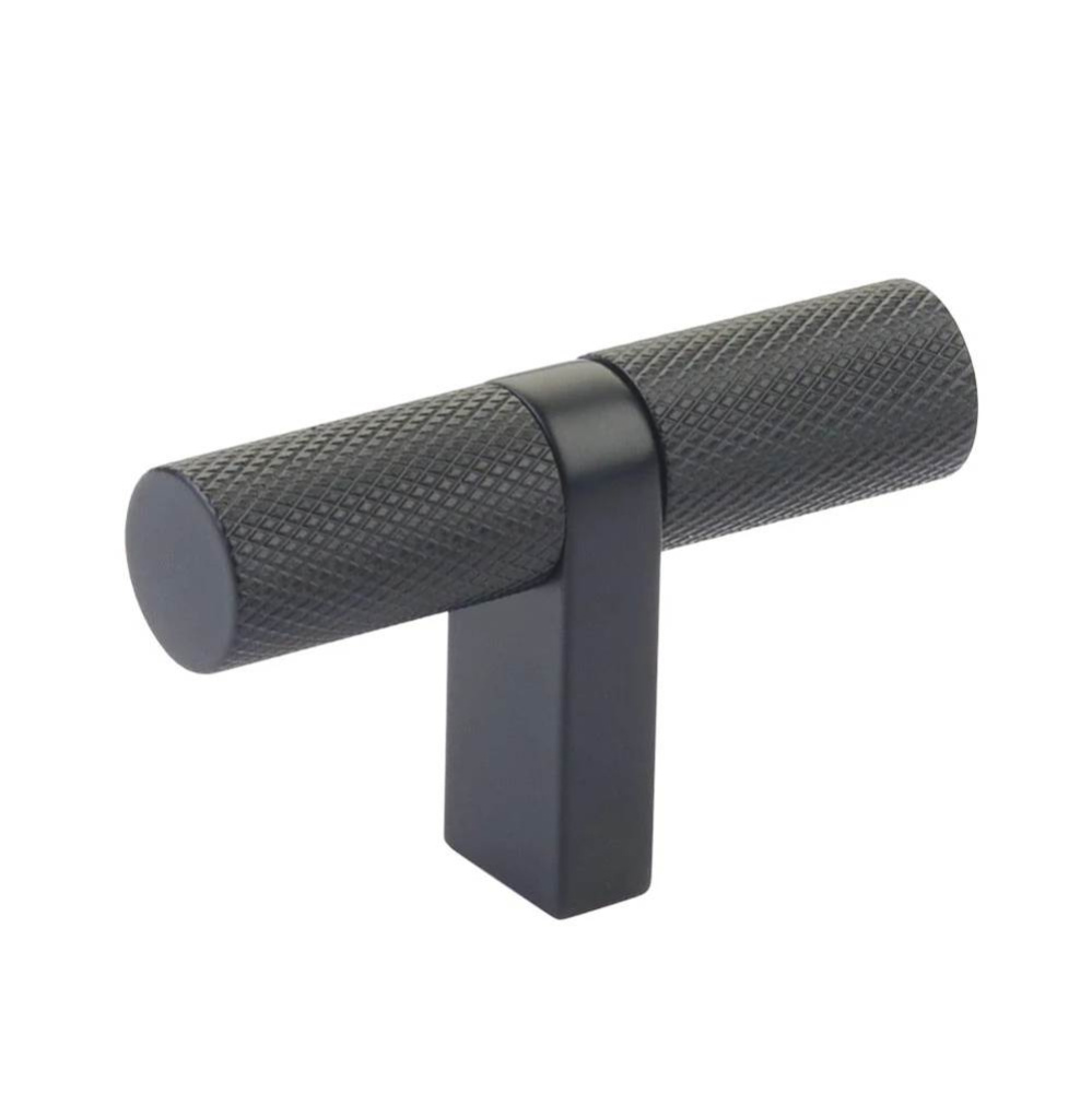 Select Cabinet T-Knob 2-1/4&apos;&apos; overall, Rectangular Bar Stem US19, Knurled Bar US19