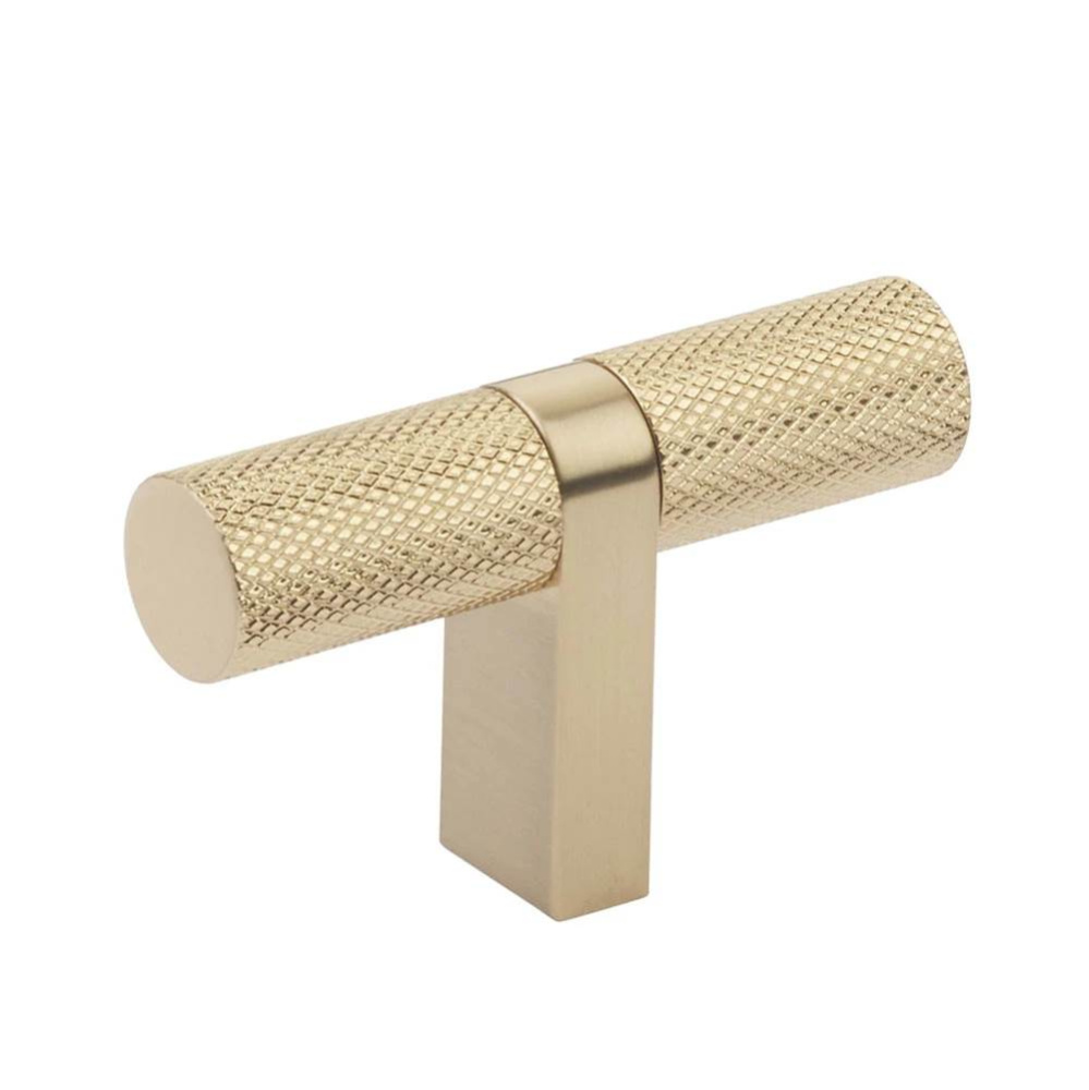 Select Cabinet T-Knob 2-1/4&apos;&apos; overall, Rectangular Bar Stem US4, Knurled Bar US4