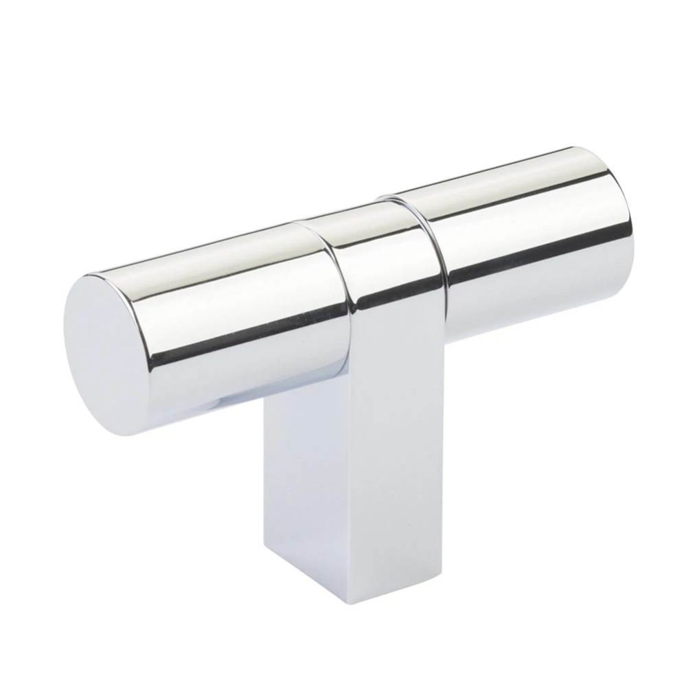 Select Cabinet T-Knob 3-1/8&apos;&apos; overall, Rectangular Bar Stem US26, Smooth Bar US26