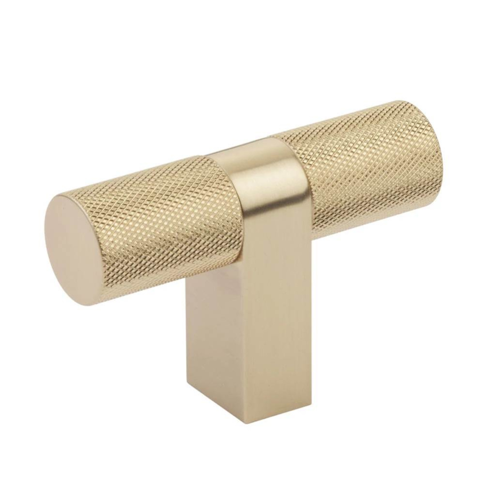 Select Cabinet T-Knob 3-1/8&apos;&apos; overall, Rectangular Bar Stem US4, Knurled Bar US4