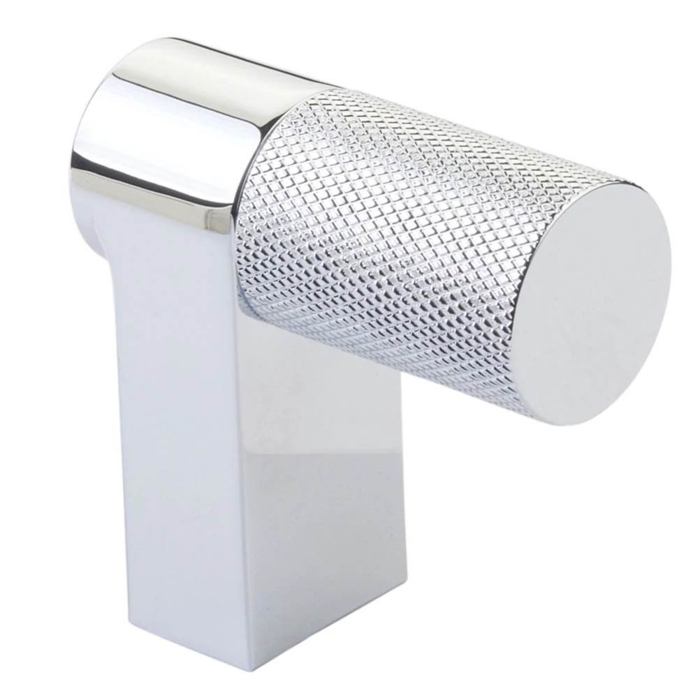 Select Cabinet Finger Pull 2&apos;&apos; overall, Rectangular Stem US26, Knurled Bar US26