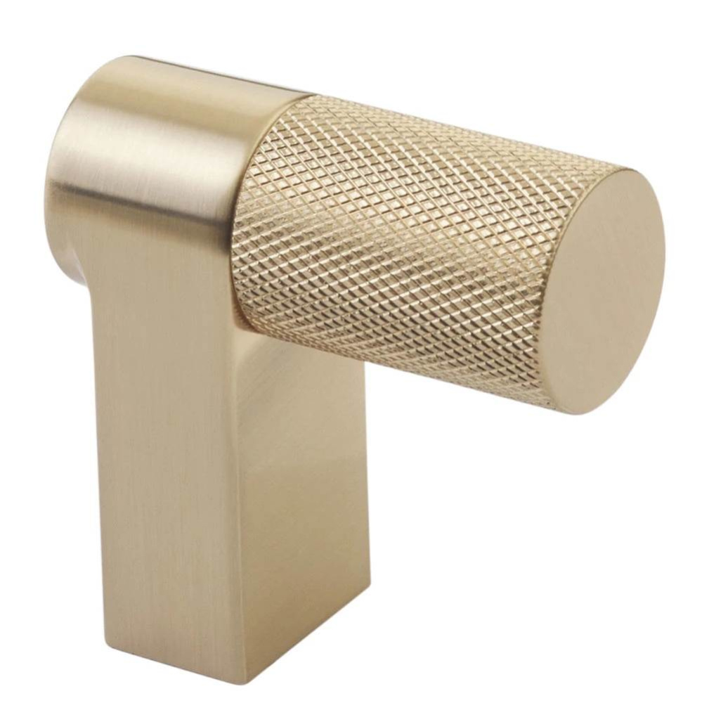 Select Cabinet Finger Pull 2'' overall, Rectangular Stem Satin Copper, Knurled Bar US4