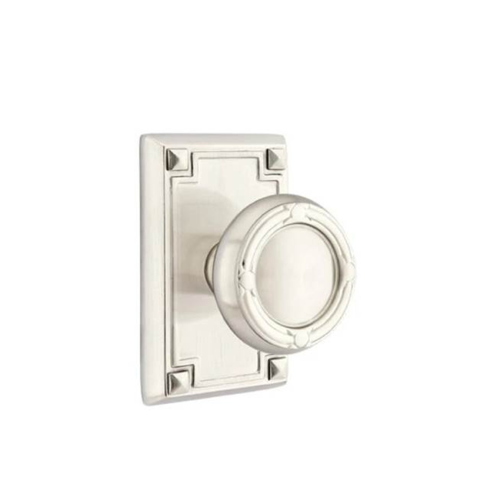 Privacy, Arts and Crafts Rectangular Rosette, Ribbon and Reed Knob, US15