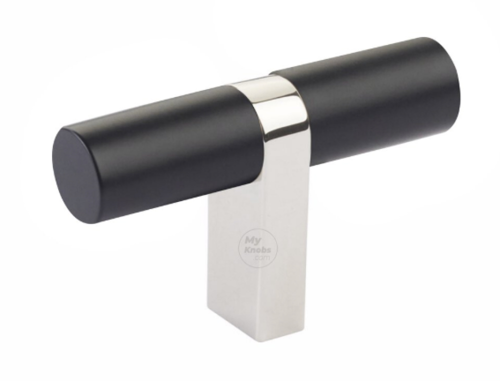 Select Cabinet T-Knob 2-1/4&apos;&apos; overall, Rectangular Bar Stem US14, Smooth Bar US19