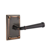 Emtek 5205MELHUS10B - Privacy, Arts and Crafts Rectangular Rosette, Merrimack Lever, LH, US10B