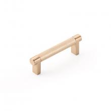 Emtek 84052.RECSCU.KNSCU - Select Cabinet Pull 3-1/2 in C-C, Rectangular Stem Satin Copper, Knurled Bar Satin Copper