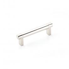 Emtek 84052.RECSCU.SMSCU - Select Cabinet Pull 3-1/2 in C-C, Rectangular Stem Satin Copper, Smooth Bar Satin Copper