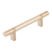 Emtek 84153.RCBSCU.SMSCU - Select Cabinet Pull 4'' C-C, Rectangular Bar Stem Satin Copper, Smooth Bar Satin Copper