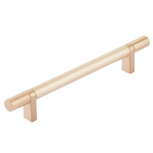 Emtek 84155.RCBSCU.SMSCU - Select Cabinet Pull 6'' C-C,  Rectangular Bar Stem Satin Copper, Smooth Bar Satin Copper