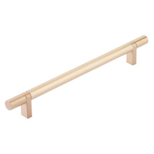Emtek 84156.RCBSCU.SMSCU - Select Cabinet Pull 8'' C-C, Rectangular Bar Stem Satin Copper, Smooth Bar Satin Copper