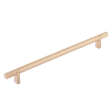 Emtek 84157.RCBSCU.KNSCU - Select Cabinet Pull 10'' C-C, Rectangular Bar Stem Satin Copper, Knurled Bar Satin Coppe