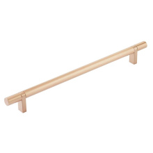 Emtek 84157.RCBSCU.SMSCU - Select Cabinet Pull 10'' C-C, Rectangular Bar Stem Satin Copper, Smooth Bar Satin Copper