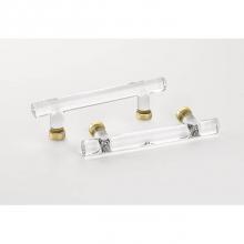 Emtek 86724US10B - Crystal Bar Pull, 4'' C-C, US10B