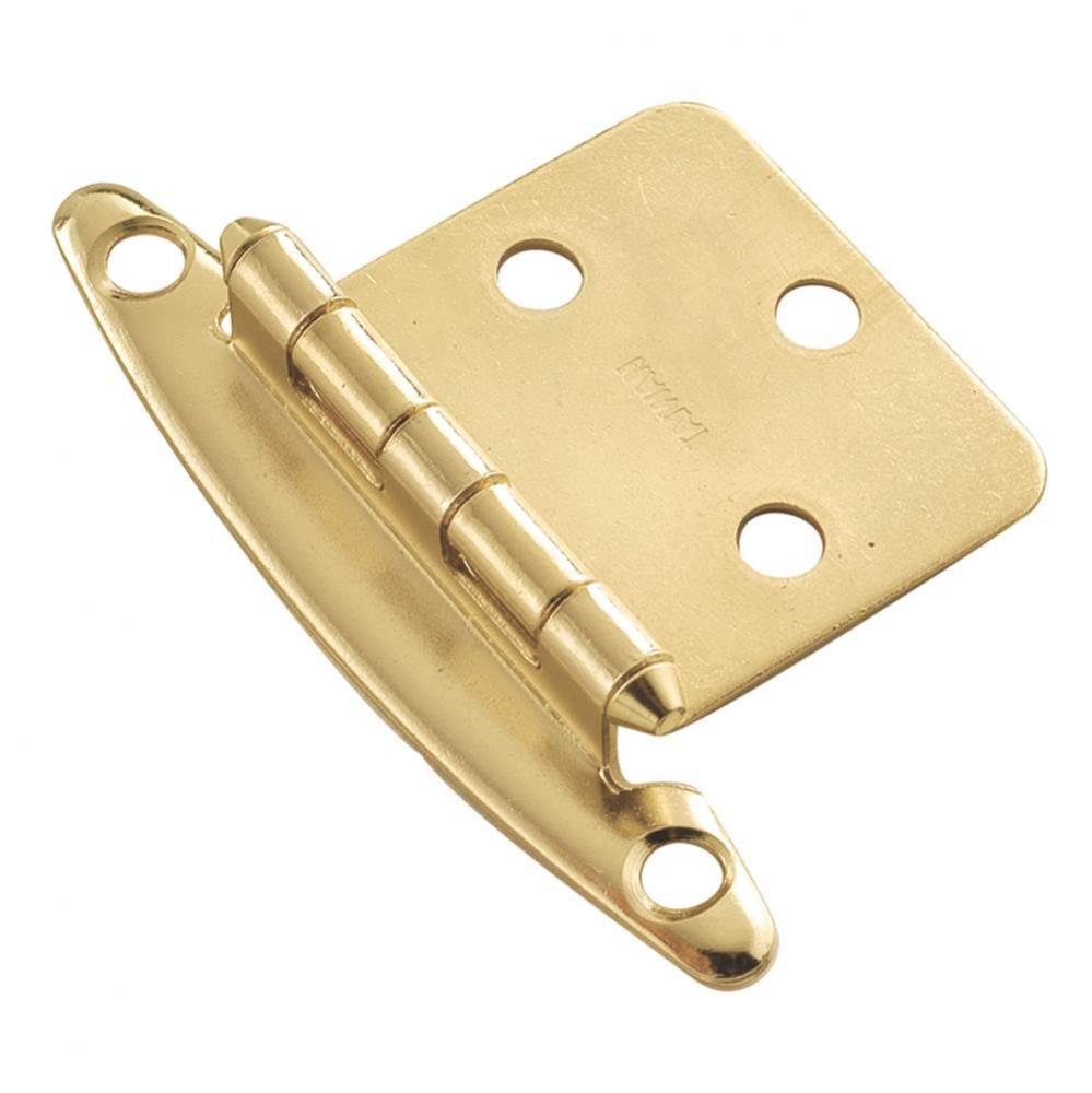 Surface Mount Collection Hinge Flush Polished Brass Finish (2 Pack)
